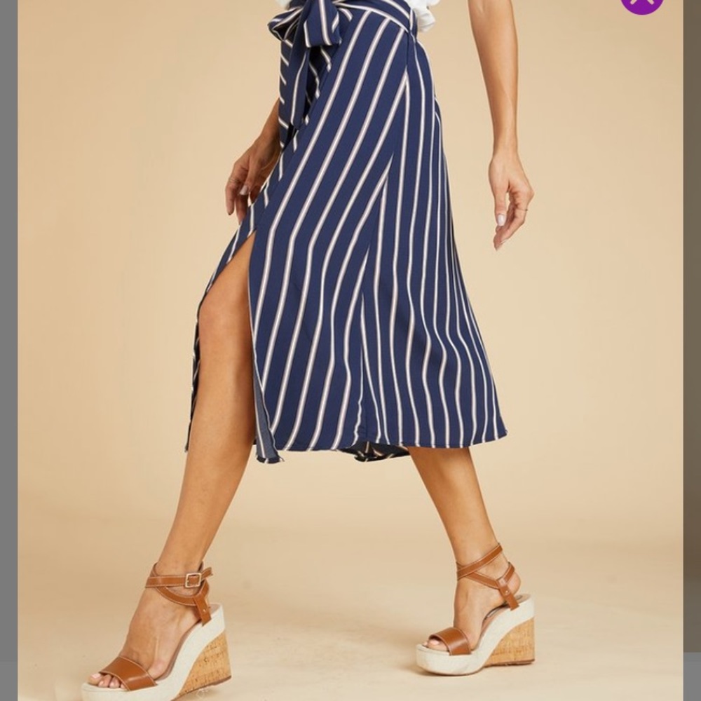 NEW striped side slit skirt.
